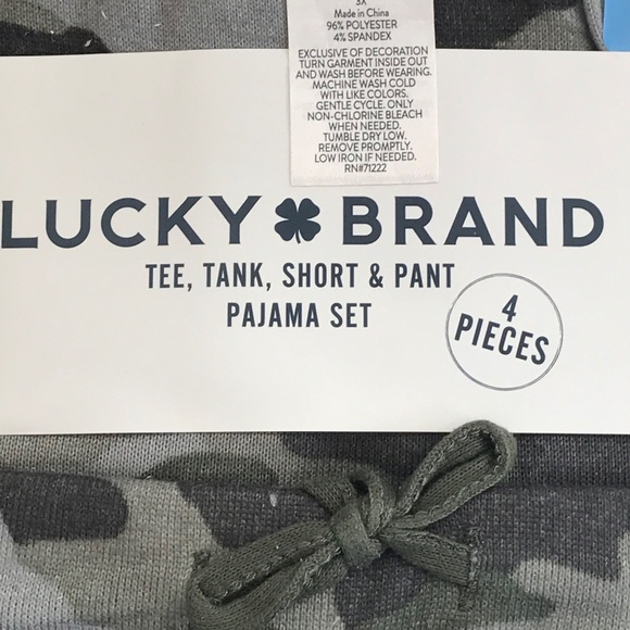 LUCKY BRAND Pajamas Loungewear 4 Piece Set Green Camo Women’s Plus Size 3X - Picture 11 of 15